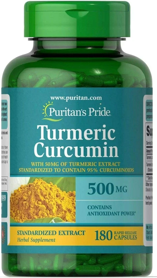 Puritan's Pride Turmeric Curcumin Vitamin Capsule - 180 Count