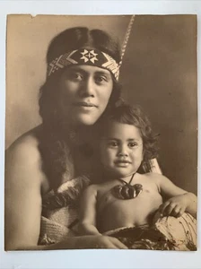 C. Troughton Clark NZ Signed Maori Mother&Child Carbonette Print Photograph - Picture 1 of 19