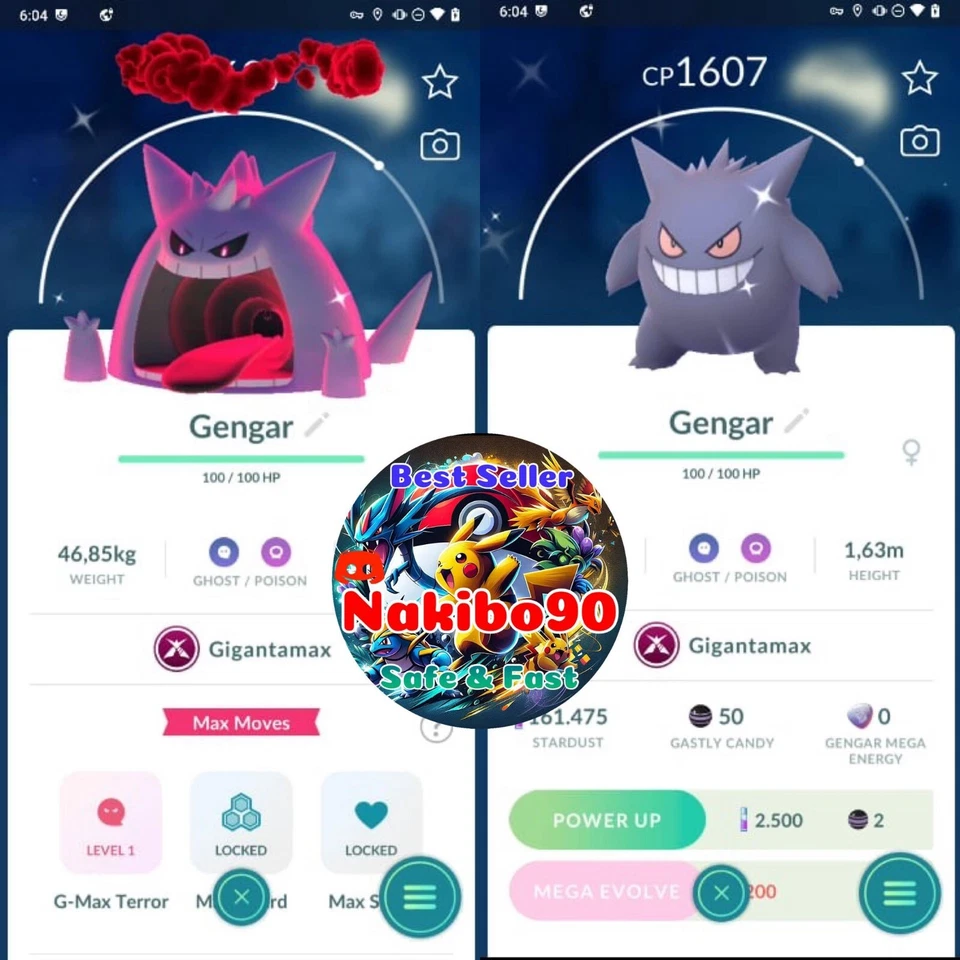 Pokémon Go - Shiny Gengar Gigantamax  - Tra De - P T C - Image 1 of 1