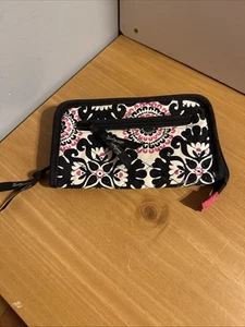 Small Thirty One Brand Black/white/pink Zipper Wallet 4”x7” - Picture 1 of 8
