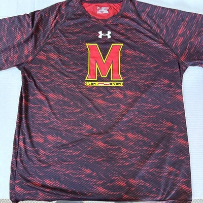 University of Maryland Under Armor Graphic T-Shirt Men’s 2XL. Red w/ Black - Image 1 of 4