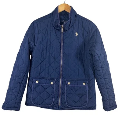US Polo ASSN Women's Jacket Blue Quilted Logo Pockets Puffer Size M - Image 1 of 4