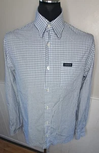 Teddy Smith check long sleeve retro cotton shirt mens size M - Picture 1 of 7
