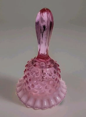 Vintage Fenton Hobnail Glass Bell, Purple, Lavender 5.5In Height 3.5in Wide.  - Image 1 of 3