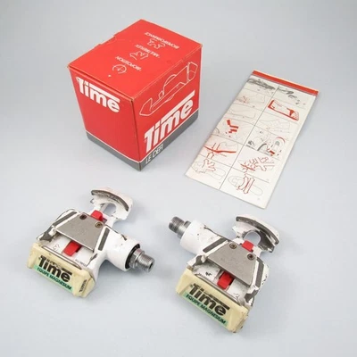 Time Equipe Magnesium teal logo clipless road bike pedals, w/ box / instructions - Image 1 of 4