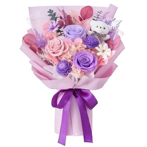 Flowers for Delivery Prime Forever Flowers Bouquet with Bear Flower Gift for ... - Picture 1 of 6