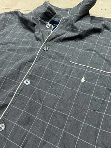 Polo Ralph Lauren Shirt Mens XL Sleepwear Top Grey Plaid Pajama Button Up NWT - Picture 1 of 6