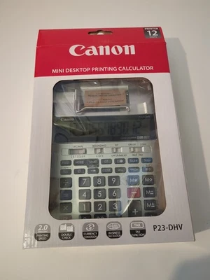 Canon P23-DHV Mini Desktop Printing Calculator 12-Digit 2-Color New In Box - Image 1 of 4
