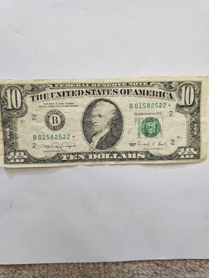 1990 $10 Star Note Old Bill Good Condition  - Image 1 of 4