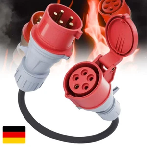 CEE Adapter 32A 5-Pol Stecker auf 16A Kupplung Starkstrom Kabel 0.5m IP44 - Bild 1 von 20