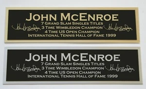 John McEnroe nameplate for signed autographed tennis ball photo racket or case  - Picture 1 of 2