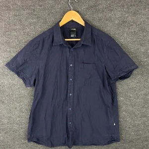 The North Face Mens Shirt Size XL Blue Short Sleeve Button Up Casual Cotton Logo - Picture 1 of 20