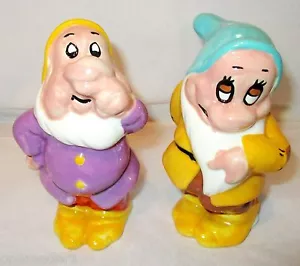 Vintage Walt Disney Bashful & Sneezy Zwerg Salz & Pfeffer Keramik Figur Mexiko - Bild 1 von 7