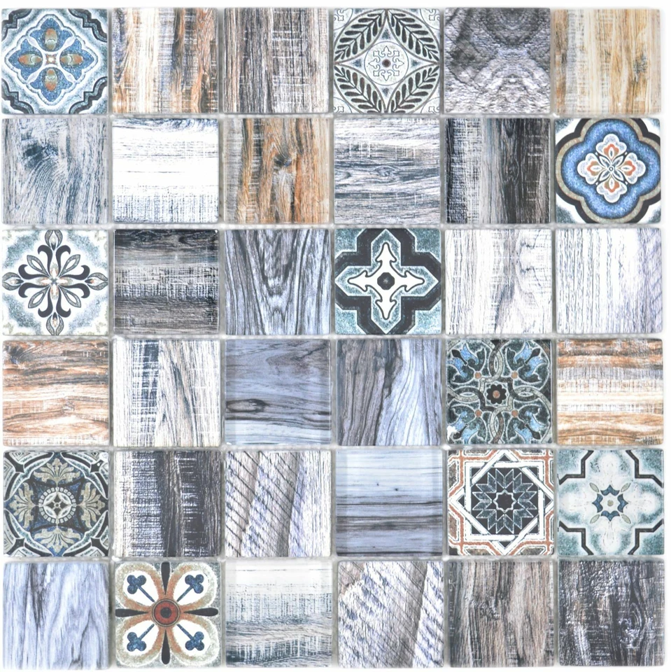 Mosaico IN Vetro Mix Blu Brillante Parete Cucina Bagno WB160-w400 1 Opaco - Immagine 1 di 4