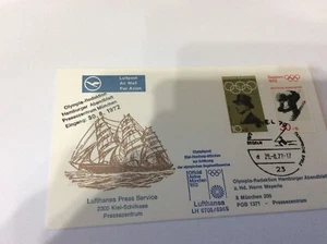 Olympic Games 1972 Germany cover with Sapporo stamps 4 Lufthansa Press Service - Picture 1 of 1