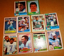 HOUSTON OILERS FOOTBALL SINGLES, 1979 UNTIL, YOU GET ALL CARDS LISTED