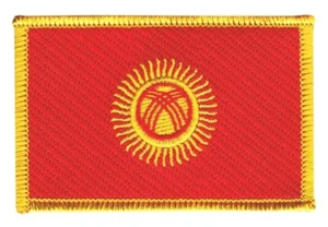 Kirgisistan Aufnäher Flaggen Fahnen Patch Aufbügler 8x6cm - Picture 1 of 1