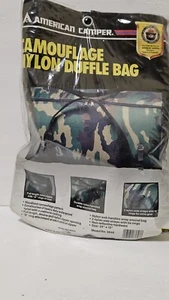 American Camper neon nylon Duffle Bag 24 x 12 Black and green - Picture 1 of 2