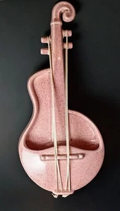 VTG 1950's Red Wing Pottery Pink Flecked Violin Wall Pocket #1484 - Picture 1 of 11