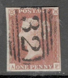 GB Victoria - SG 8- 1d Red - Imperf - Used 3+ MARGINS - ASHTON UNDER LYNE - Picture 1 of 1