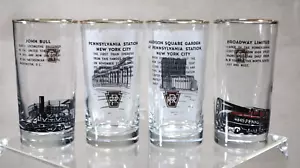 Vintage Pennsylvania Station Railroad Drinking Glasses Set Of 4 Different PRR - Picture 1 of 12