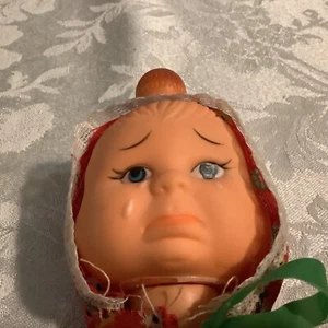 Three Headed Rubber Faced 8.5” Baby Doll Made In Hong Kong - Picture 1 of 6