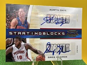 2010 Playoff Contenders Patches Black /49 Austin Daye Greg Monroe Rookie Auto RC