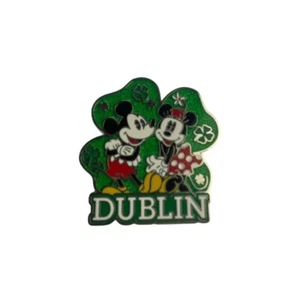 Mickey & Minnie Mouse Dublin Disney Pin 2012 St Patrick’s Day Ireland Clover - Picture 1 of 2