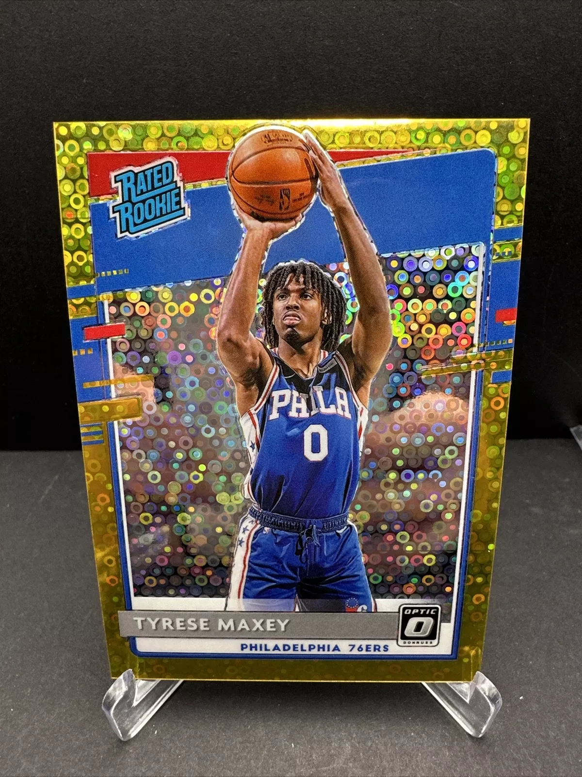2020 Tyrese Maxey RC /10 Optic Gold Fast Break Rated Rookie Low Pop SSP 🏀