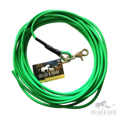 COLLAR & LEASH BIOTHANE Hundeleine Leine Fährtenleine Schleppleine 1-15m rund 6mm neon-grün