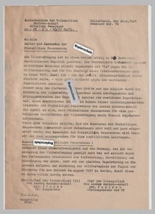 Halle Saale , Eisleben , 2 Schreiben  Volkspolizei Volksbefragung 1951 Feuerwehr - Picture 1 of 4