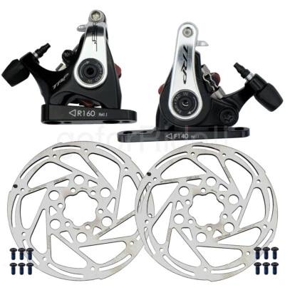 Pinza de freno de disco mecánica Trp SPYRE + rotor de 160 mm, delantero/trasero/juego, carretera/CX Foto 1 de 4