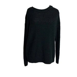 Old Navy Tunic Length Sweater Womens Size Medium Black Crew Neck - Picture 1 of 8