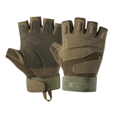 Guantes tácticos de medio dedo para hombre ejército militar combate deportes al aire libre sin dedos Foto 1 de 4