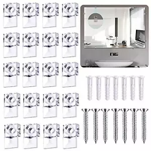 50-Piece Mirror Holder Clip Glass Crystal Clear Plastic Mirror Clip Fixing Clip - Picture 1 of 6