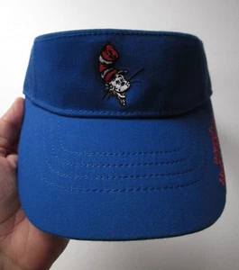 UNIVERSAL'S ISLANDS OF ADVENTURE CAT IN THE HAT ADJ VISOR HAT CAP, BLUE, VG O.A. - Picture 1 of 12