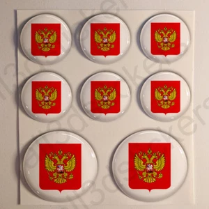 Pegatinas Rusia Escudo de Armas Vinilo 3D Relieve Pegatina Rusia Redondas - Imagen 1 de 1