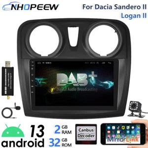 DAB+ 9" 32GB Android 13 Autoradio Für Dacia Logan 2 Sandero 2 GPS Navi RDS BT FM - Bild 1 von 20