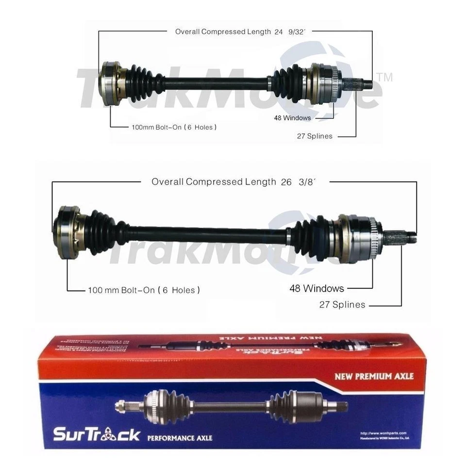 Juego SurTrack par de conjuntos de eje trasero CV para BMW 323i 328i 330Ci tracción trasera 99-06 Foto 1 de 1