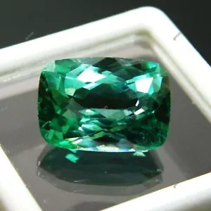 8.23 Ct Natural Certified BluishGreen Copper Bearing Unheated Paraiba Tourmaline - Picture 1 of 16