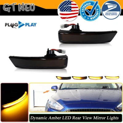 Espejo retrovisor lateral tubo LED secuencial dinámico señal de giro para Ford Fusion Mondeo 08-12 Foto 1 de 4