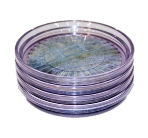 Juego de 4 posavasos Tupperware Preludio acrílico púrpura arte flores vintage ❤️ - Imagen 1 de 4