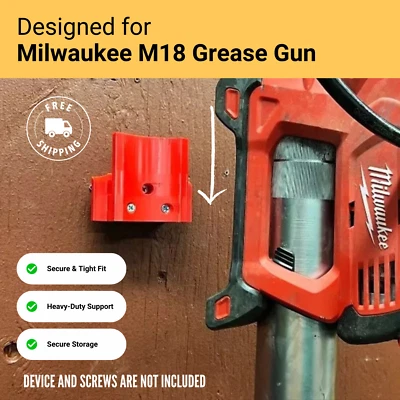 Milwaukee M18 Grease Gun Wall Mount – Secure & Space-Saving Storage Solution