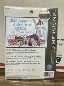 Dimensions Stamped Cross Stitch Kit #65033 "What Happens At Grandma's" NEW - Picture 1 of 2