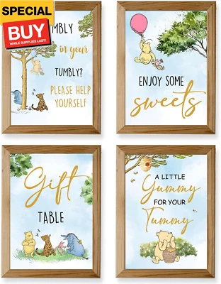 Placa de mesa Winnie 4 peças peças peças centrais decoração chá de bebê Winnie the Pooh - A iluminada - Imagem 1 de 4