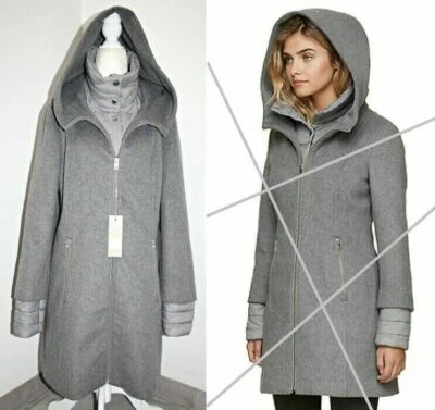 SOIA & KYO Rooney Abrigo de Invierno Parka de Medios Mixtos con Capucha con Babero Hinchado talla L/XL $525 Foto 1 de 4