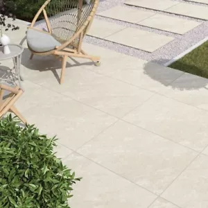 Porcelain 20mm thick patio tiles, White Quartz stone 60x90cm 21.6m2 Pallet LOT - Picture 1 of 8