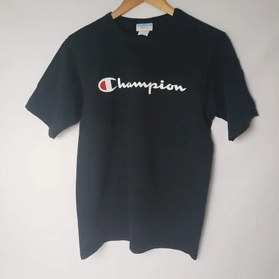 Camiseta De Colección Champion Logo Spell Out MED Negra Pesada Honduras Foto 1 de 4