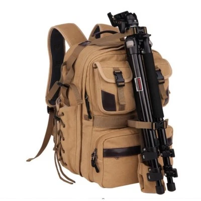 Profession Digital DSLR SLR Camera Bag Rucksack Canvas BackpackS Travel Packsack - Image 1 of 4