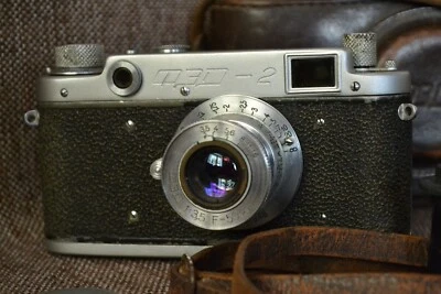 Reparado Pre-Serie FED USSR Fed-2 Palanca de rebobinado No.020414 Lente de cámara fotográfica alimentada Foto 1 de 4